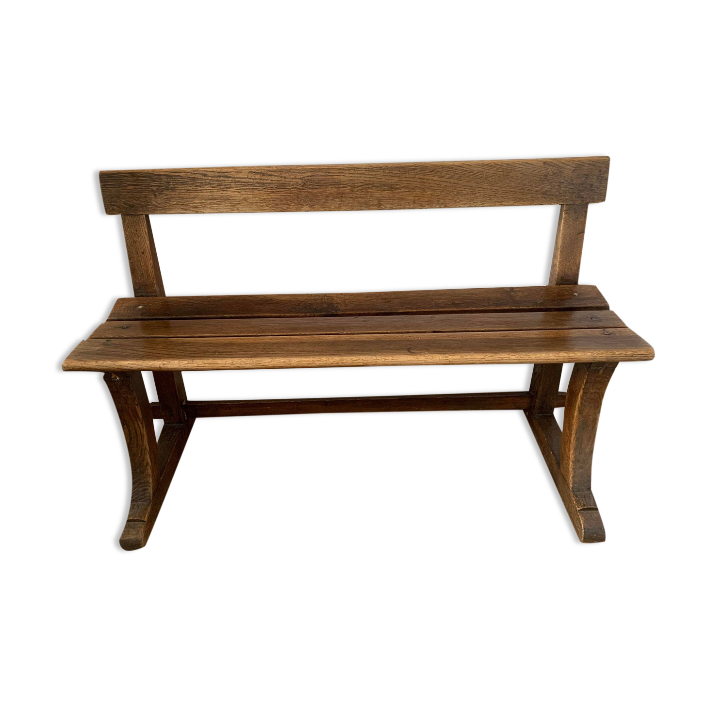 Solid oak school or church bench