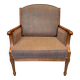 Armchair in the style of Louis XVI made of solid wood, striped fabric.