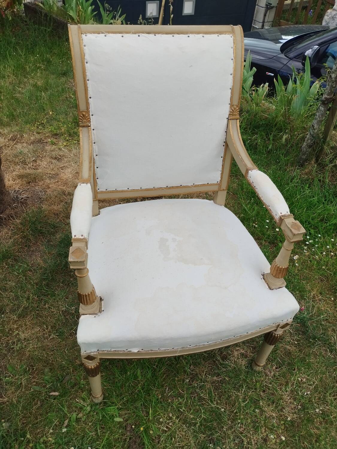 Pair of antique armchairs in Louis XVI style.
