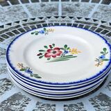 Set of 6 old Digoin flat plates