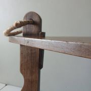 Brutalist coffee table from the 1950s – Solid oak – Handmade assembly