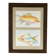 Watercolor painting of goldfish in a Louis XVI style wooden frame