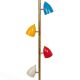 Tubular pendant light in patinated and lacquered brass. Contemporary