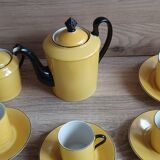 Service café vintage art déco jaune noir