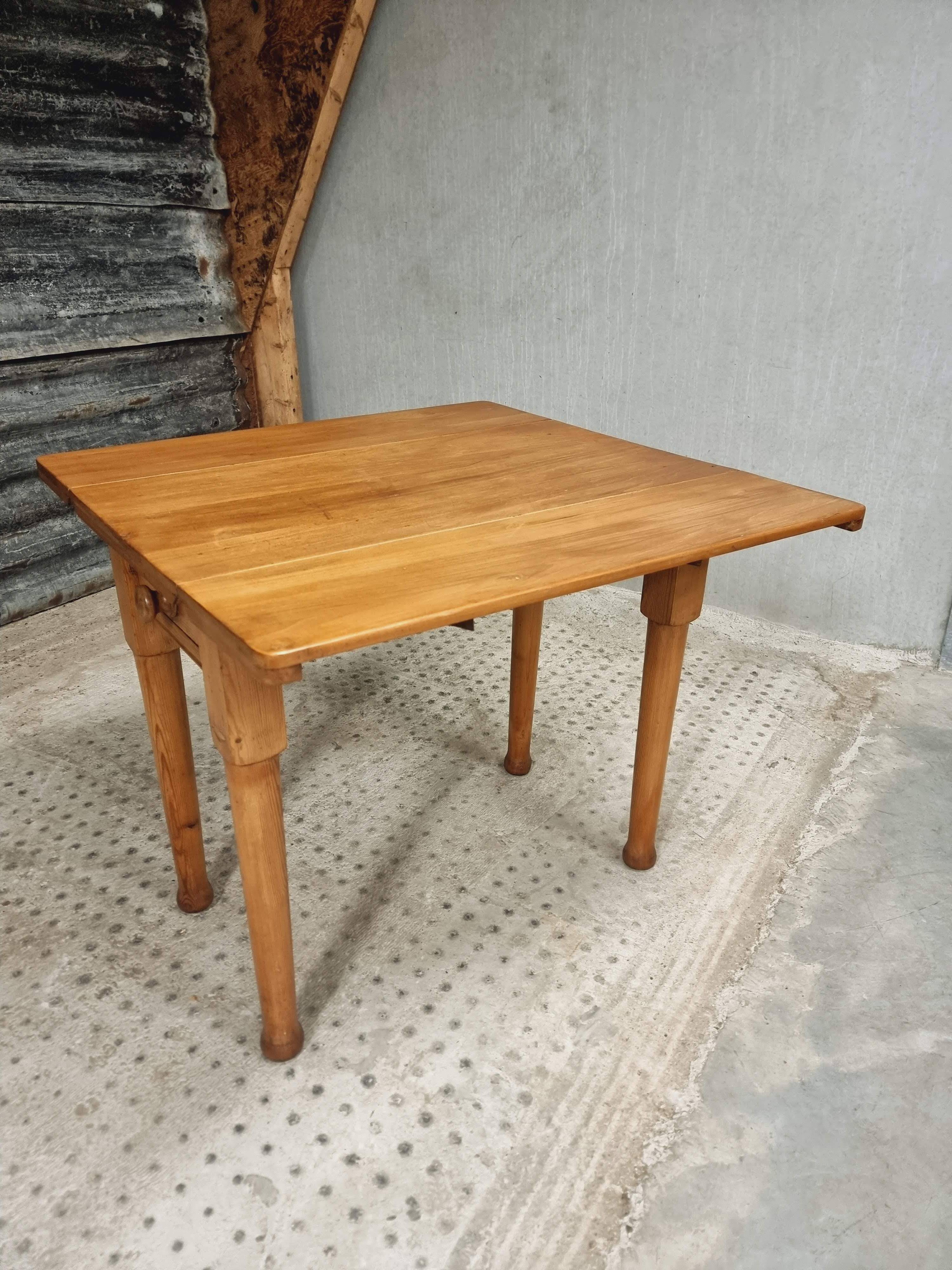 Vintage table folding table dining table side table 90x90cm