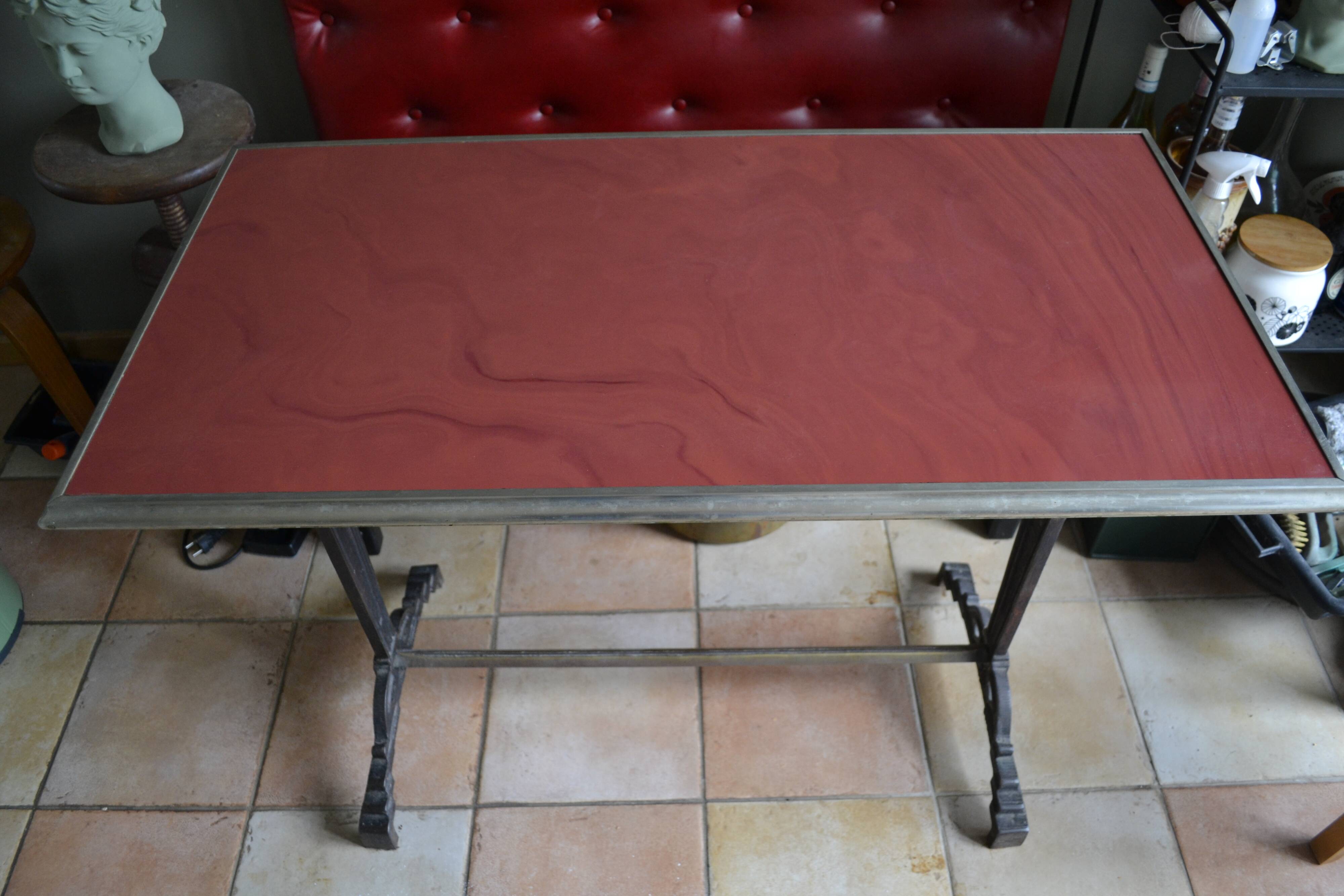 Red bistro table