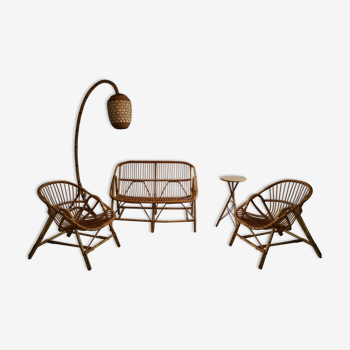 Vintage rattan lounge