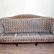 Louis XVI style bench circa 1900, geneva velvet tapestry with floral decorations