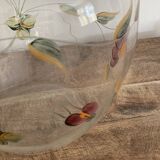 Large crystal jar with floral decoration