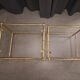 Nesting bamboo tables with gold-plated brass trim