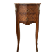 Louis XV style bedside table in marquetry wood and marble