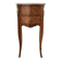 Louis XV style bedside table in marquetry wood and marble