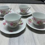 4 Sologne Porcelain Cups and Saucers