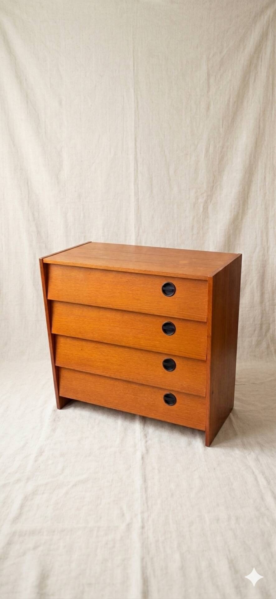 Commode rangement chaussures petit meuble à clapet vintage placage boi