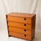 Commode rangement chaussures petit meuble à clapet vintage placage boi