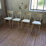 Set 4 white Baumann chairs