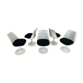5 chaises Tulip d'Eero Saarinen pour Knoll International