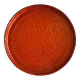 Round Japanese tray in woven and lacquered Rantai Shikki bamboo.