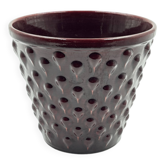 Cache-pot en céramique bordeaux