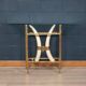 TABLE CONSOLE EN RÉSINE AVEC TUSKS FRANÇAISE INHABITUELLE DES ANNÉES 1970, HENRI FERNANDEZ c.1970