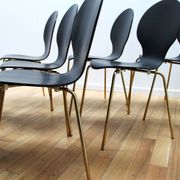 Suite of 8 designer dining room chairs