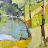 Large oil painting on canvas 20th HD Lemercier impressionist landscape
