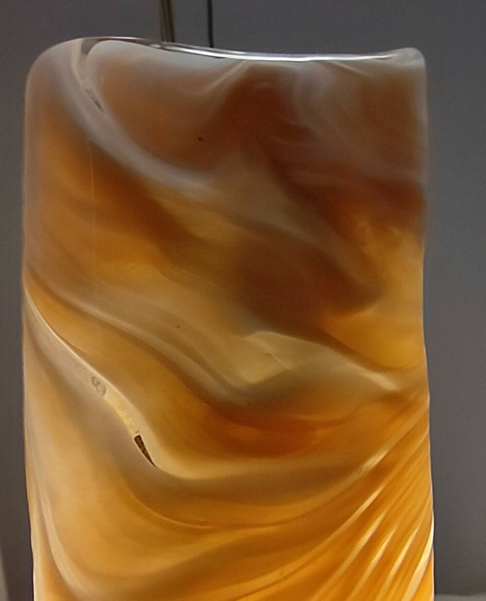 Orange Murano Glass and Brass Pendant by La Murrina, Italy, 1980s