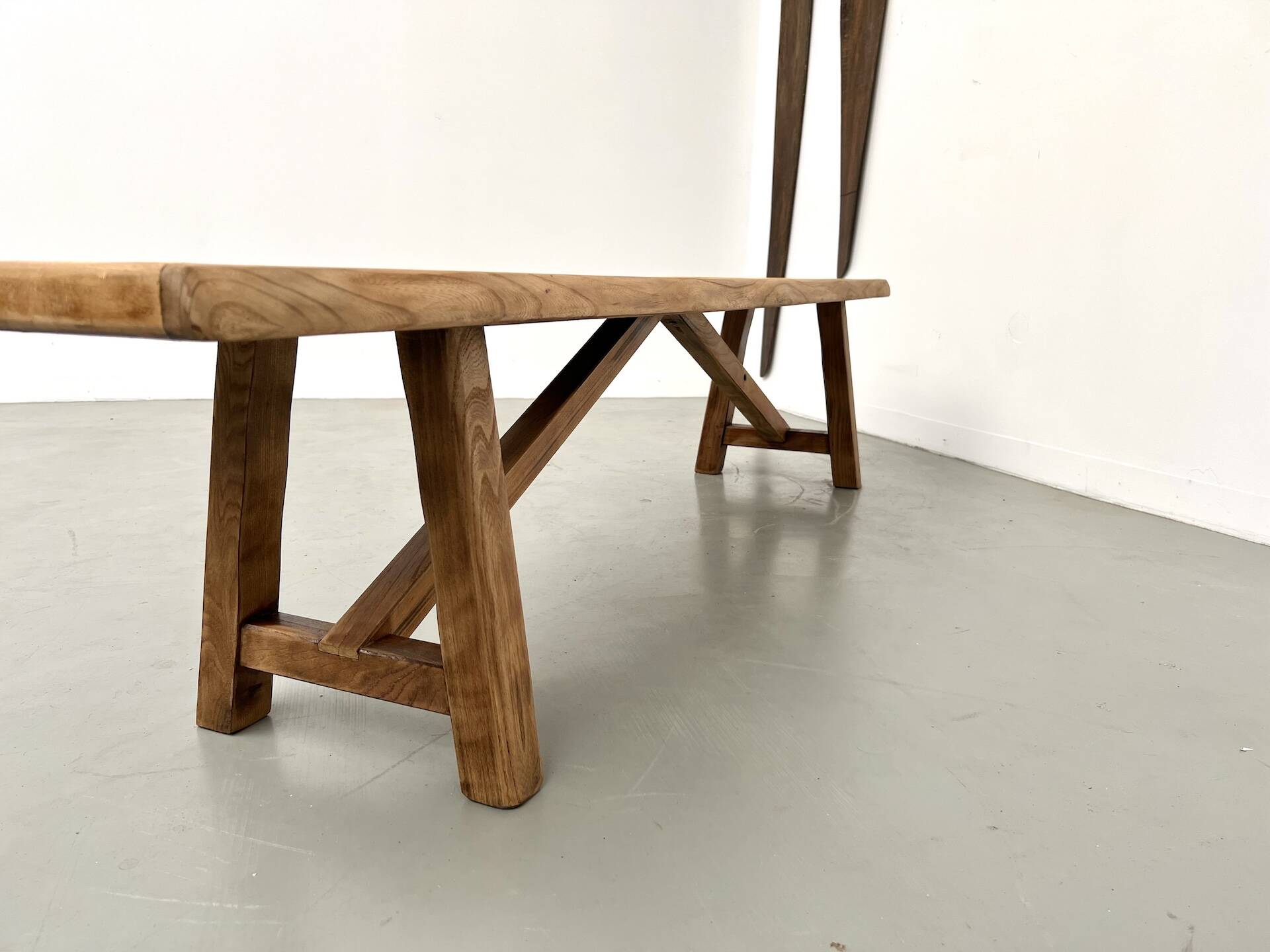 Brutalist bench, yellow "pop" seat