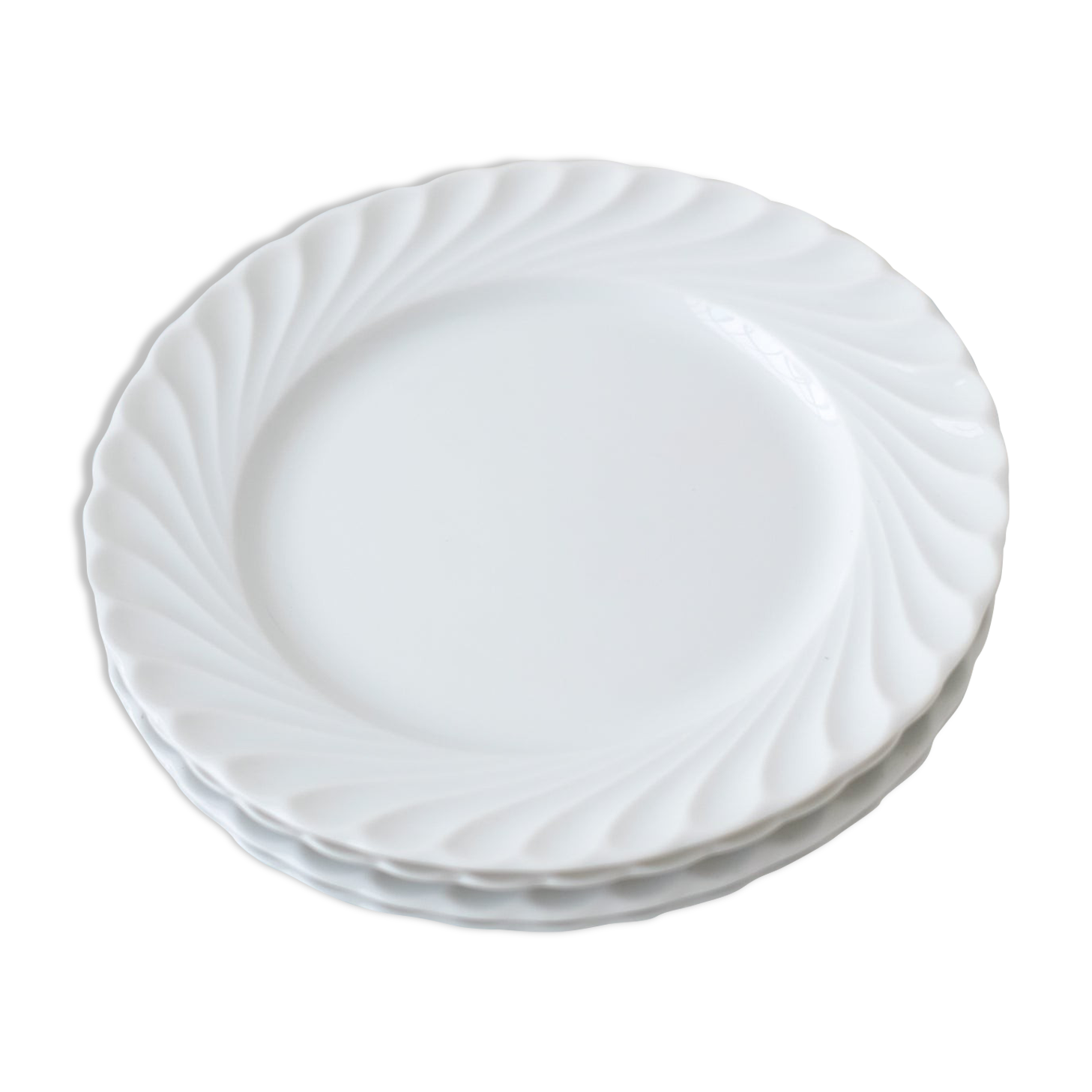 4 small Haviland plates in white porcelain