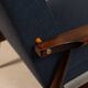 Vintage armchair natural wool blue marin modern design by H.Lis