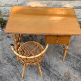 Rattan desk and chair 1960