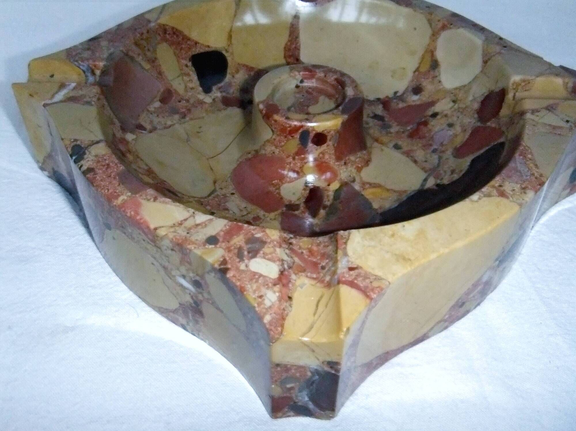 Art Deco marble ashtray signed Quercia 16.5 cm accessory cigar humidor