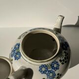 Green and blue teapot floral motif Badonviller