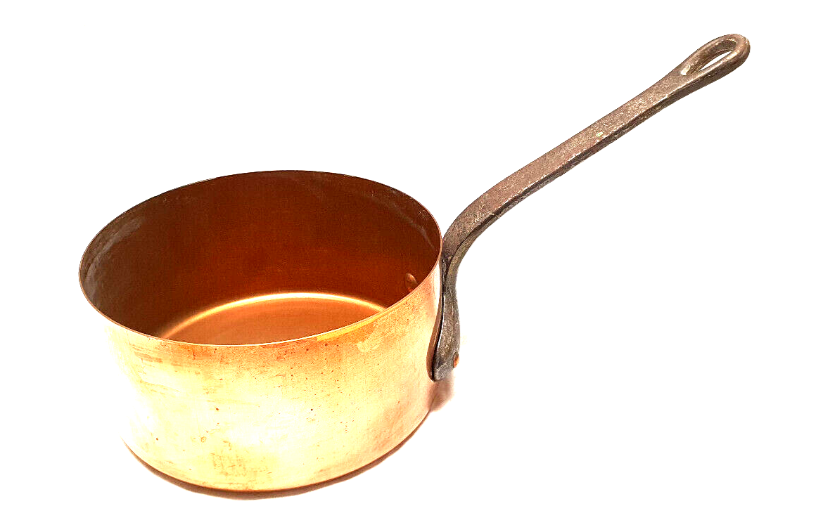 Serie of 4 old copper pans metals Vesoul