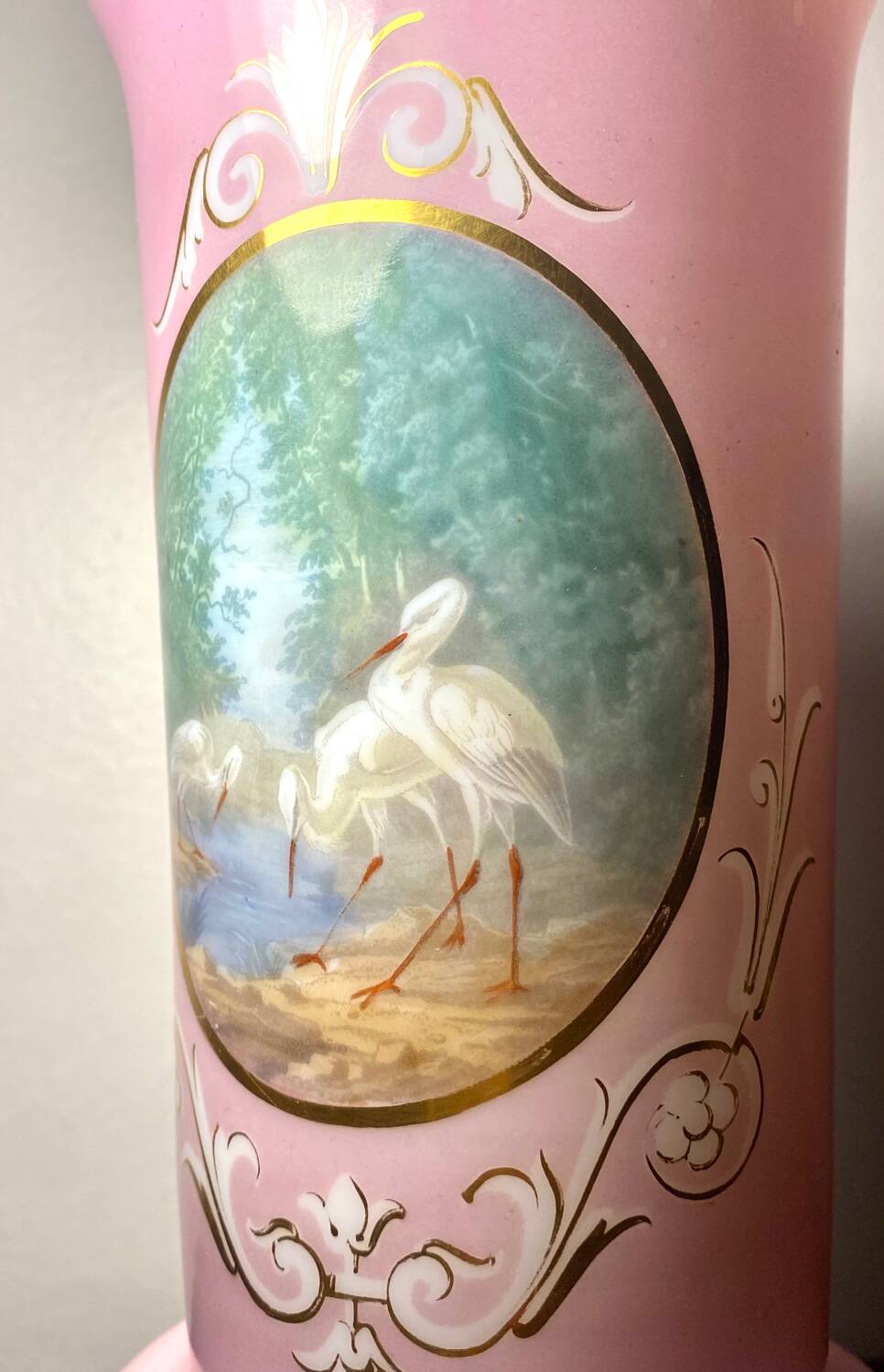Opaline Vase Saint Louis peint main