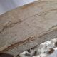 Antique wooden furniture pediment, pale green patina
