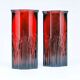 Paire de vases modernistes, en verre rouge, France, années 1980.