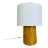 Vintage wooden cylinder lamp by IMT Italy, 1980s