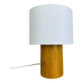 Vintage wooden cylinder lamp by IMT Italy, 1980s