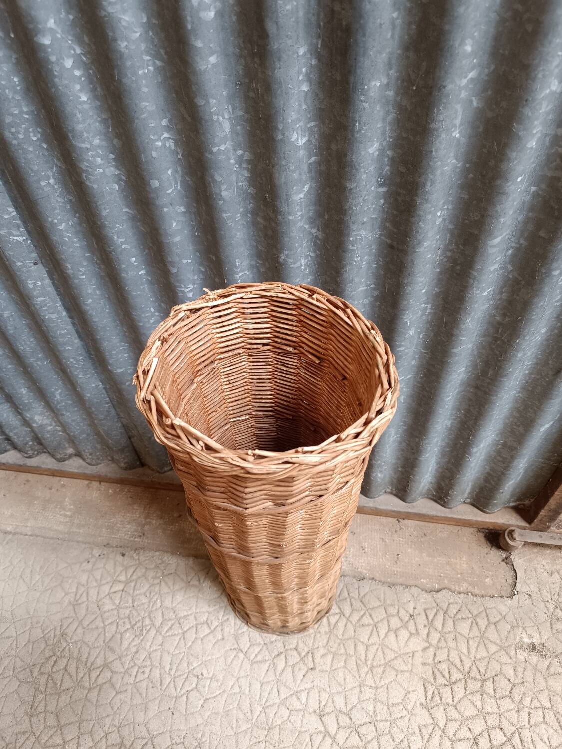 Vintage rattan wicker umbrella stand