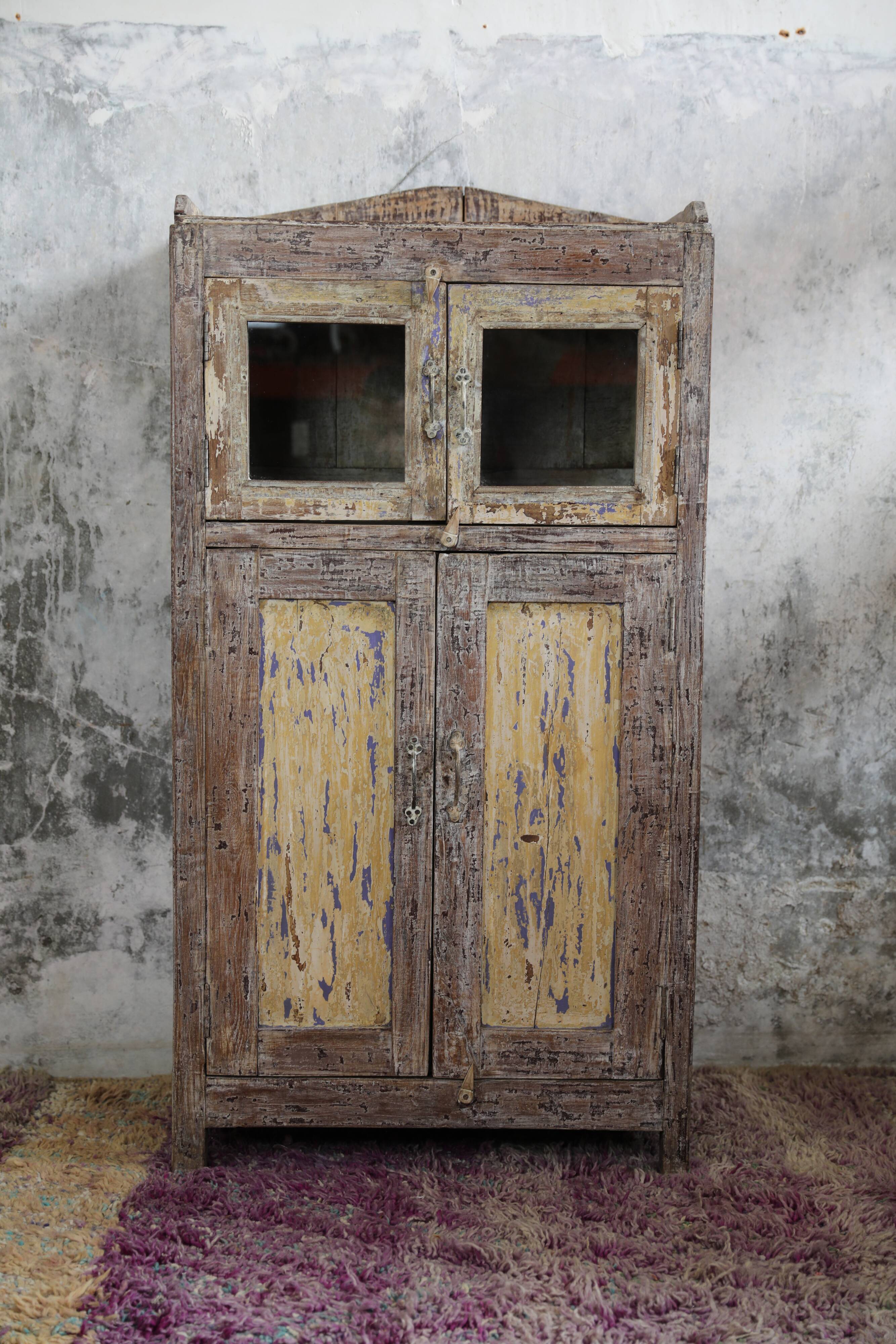 Meuble indien Vaisselier 4portes en 2 parties