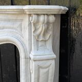 Louis XV style fireplace in Carrara marble circa 1880