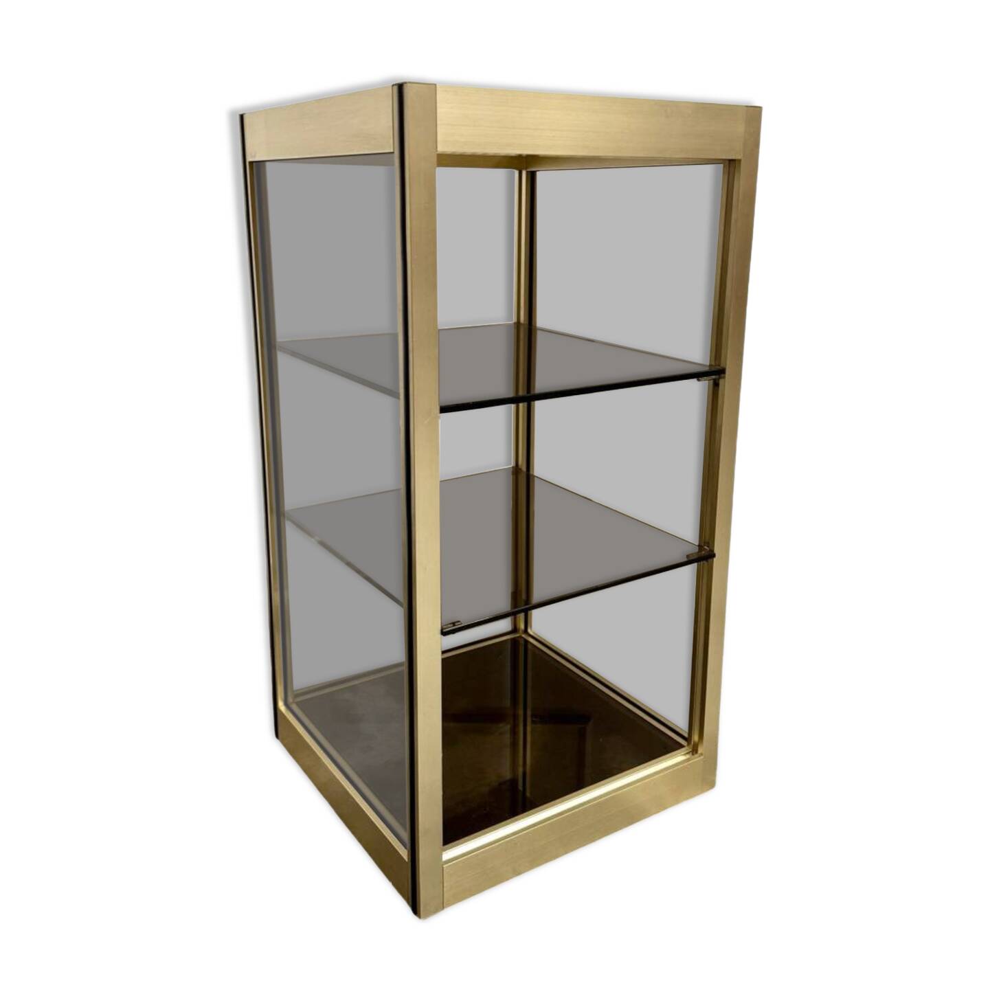 70s console smoked glass