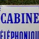 Old enamelled plate "telephone booth"