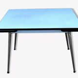 Extendable blue formica table