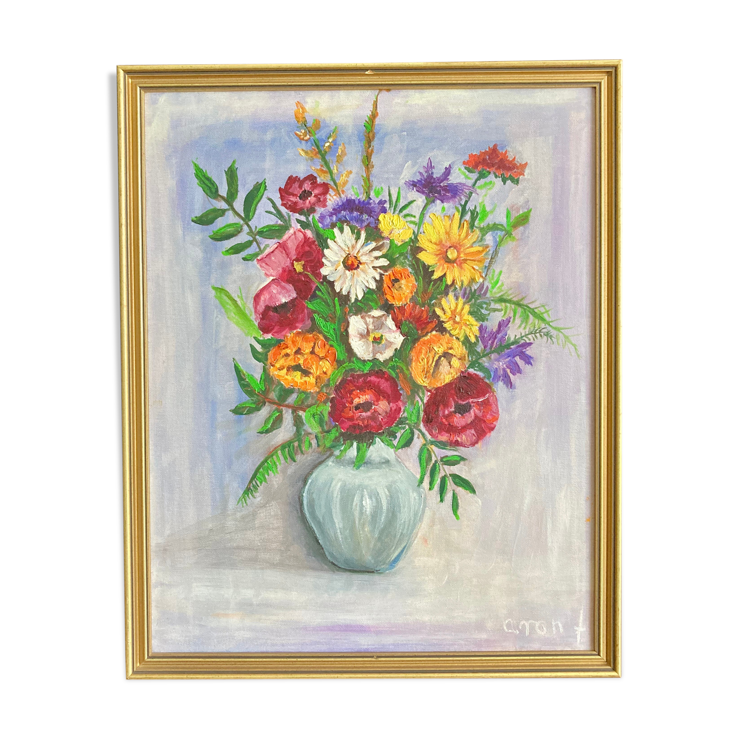 Old flower bouquet painting