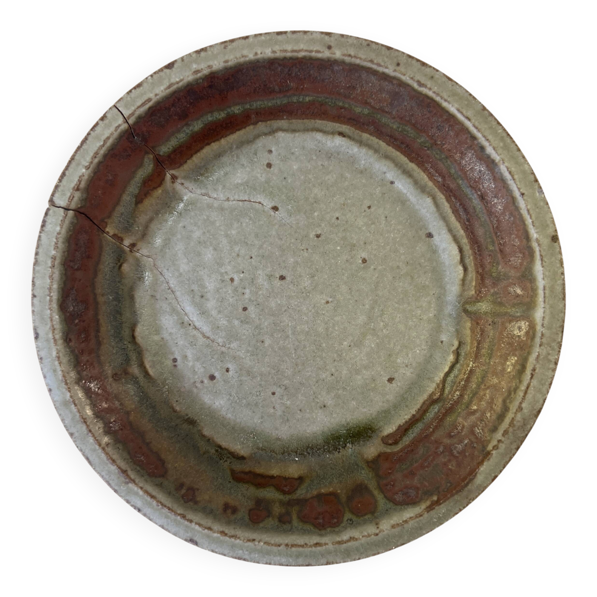 Bowl, hand-turned glazed stoneware catchall signed PY.