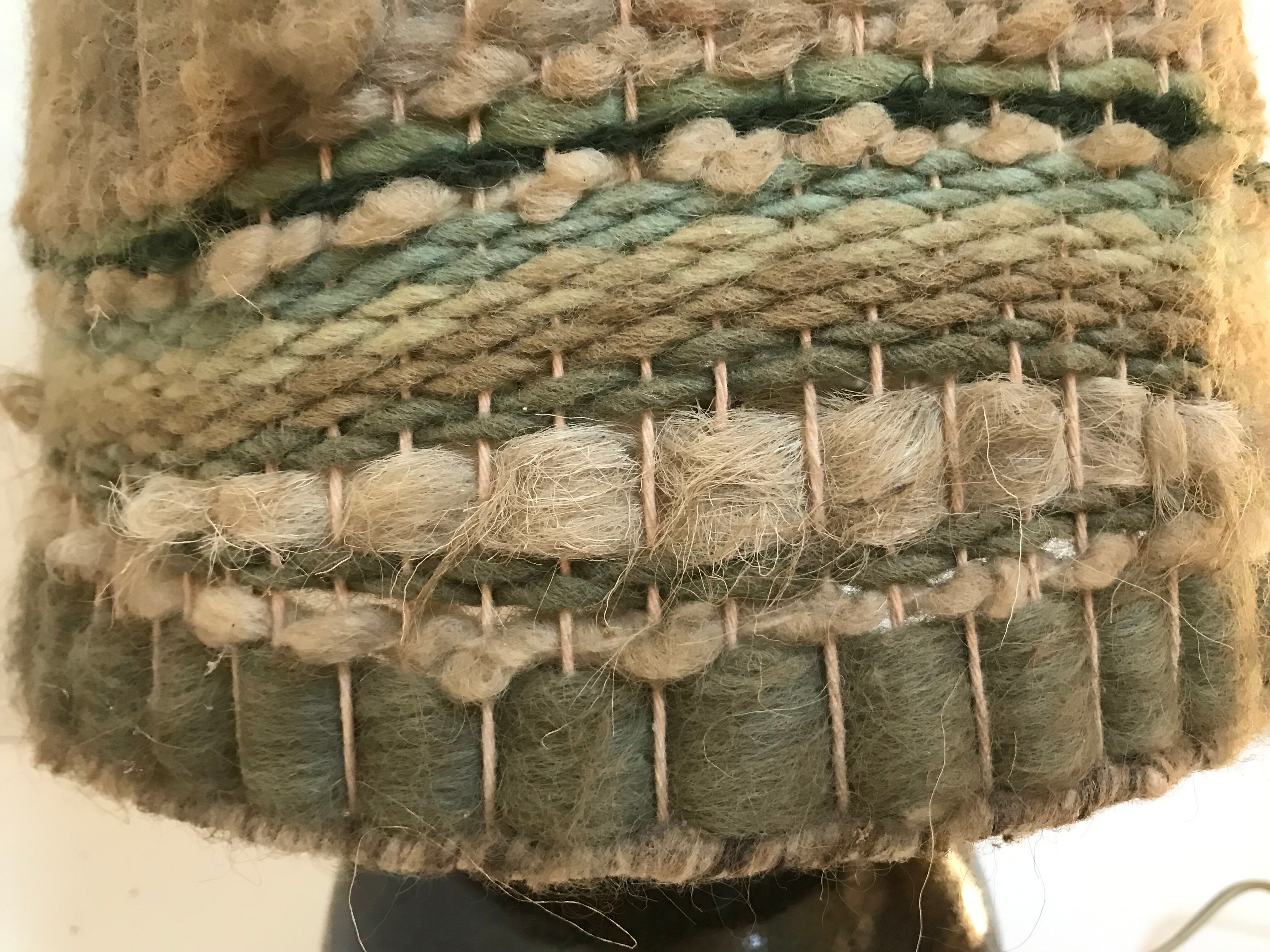 Stoneware lamp with its wool lampshade