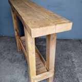 Brutalist console solid wood