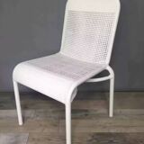 White woven resin garden chair